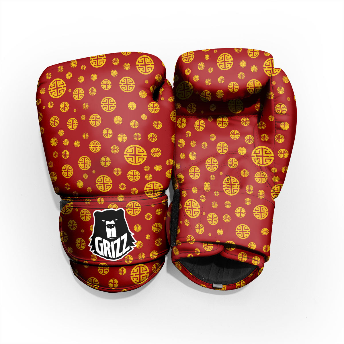 Chinese Gold Print Pattern Pro Boxing Glove