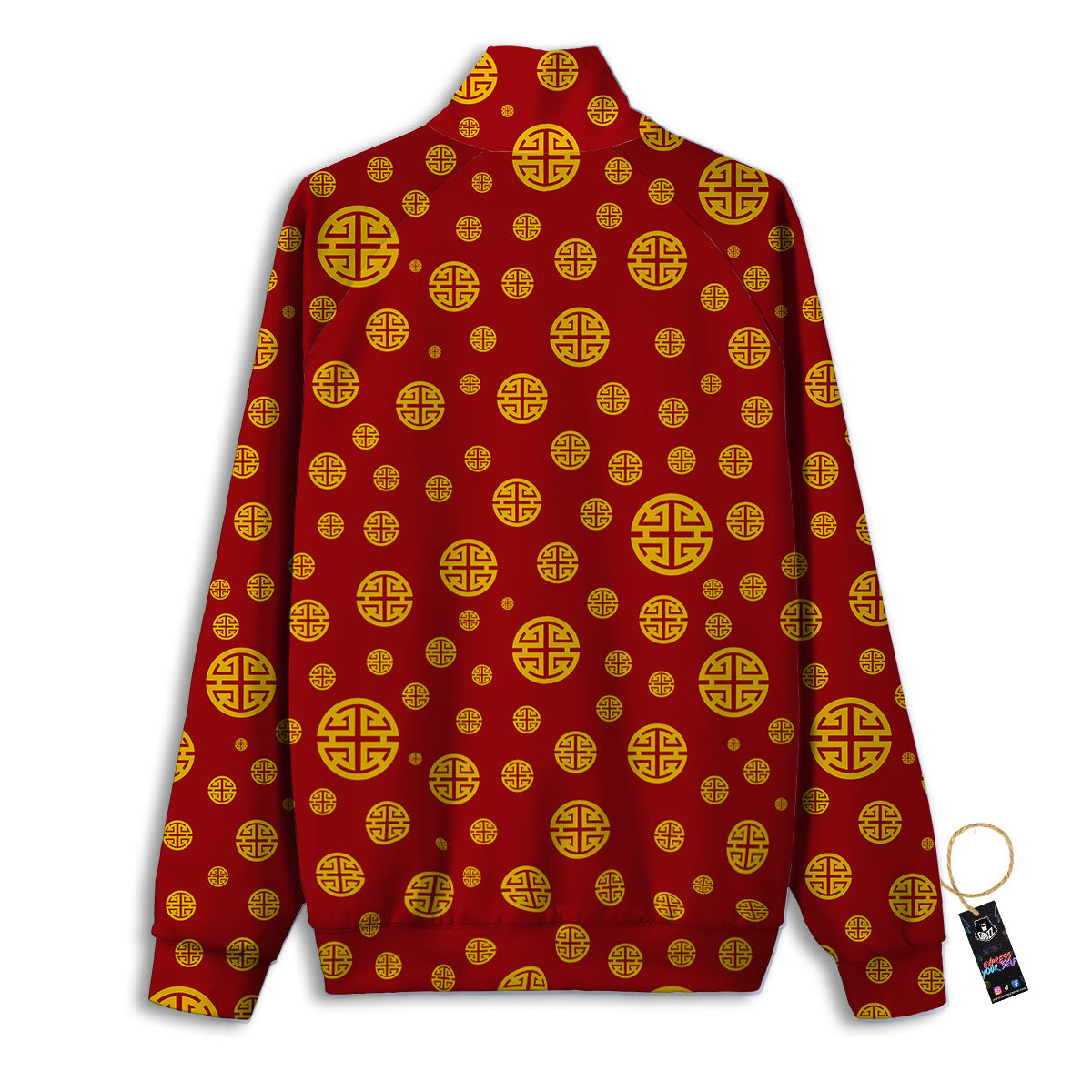 Chinese Gold Print Pattern Track Jacket-grizzshop