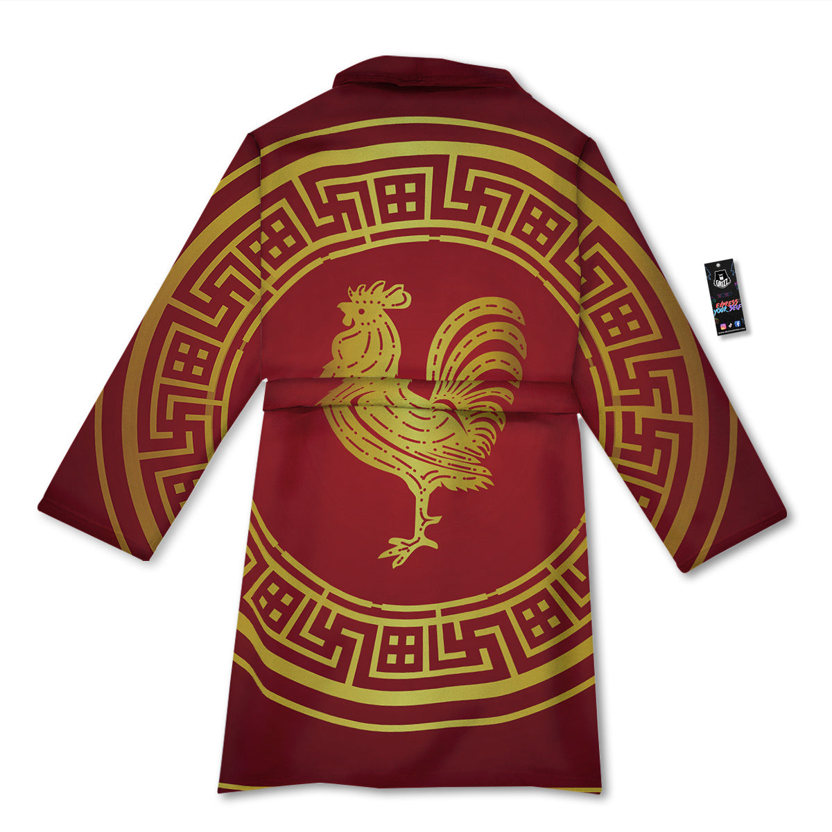 Chinese New Year Rooster Print Bathrobe-grizzshop
