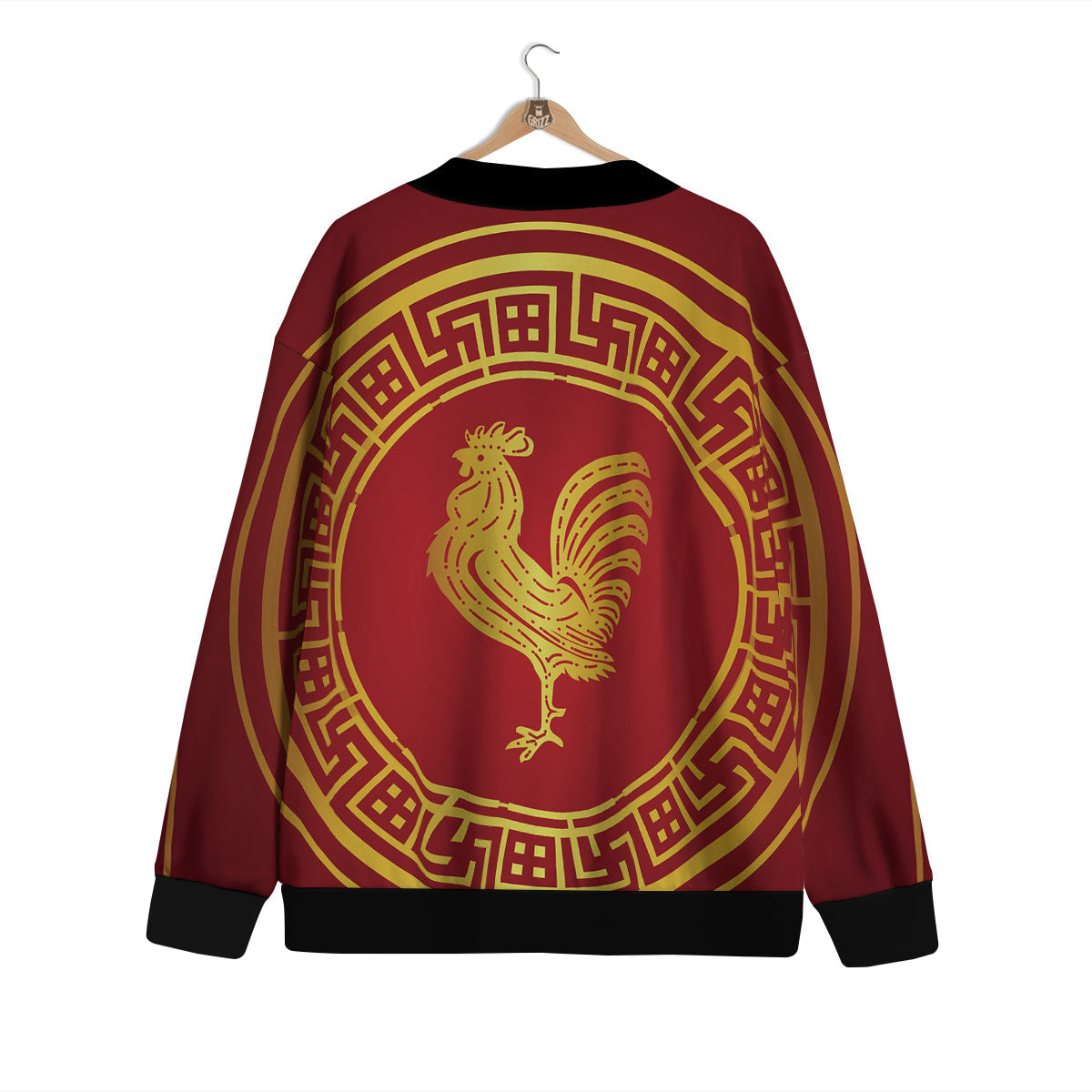 Chinese New Year Rooster Print Cardigan-grizzshop