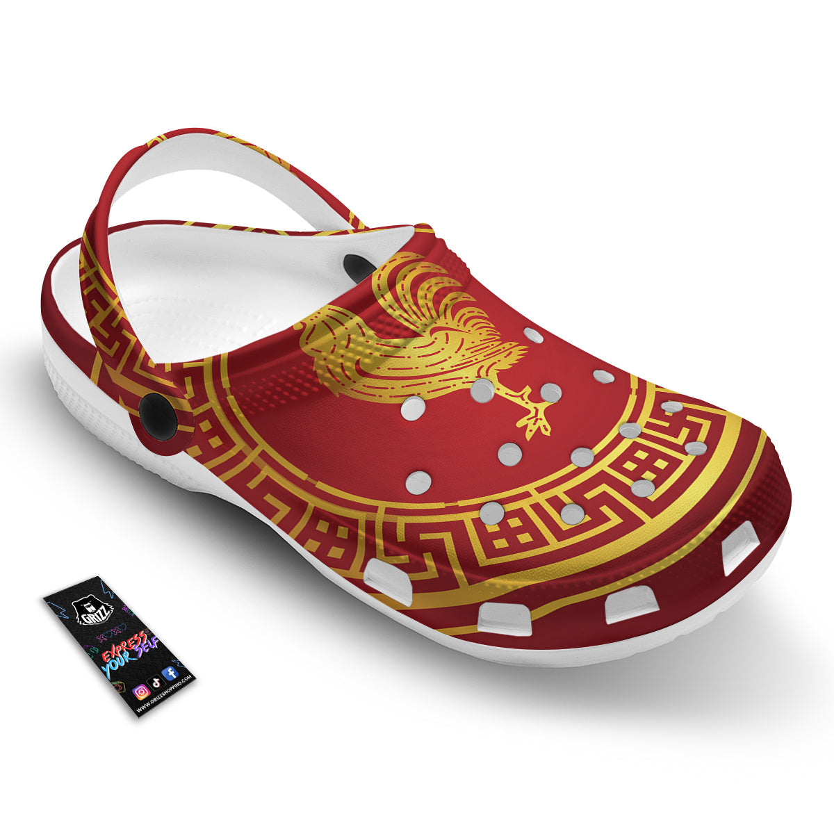 Chinese New Year Rooster Print Clog-grizzshop