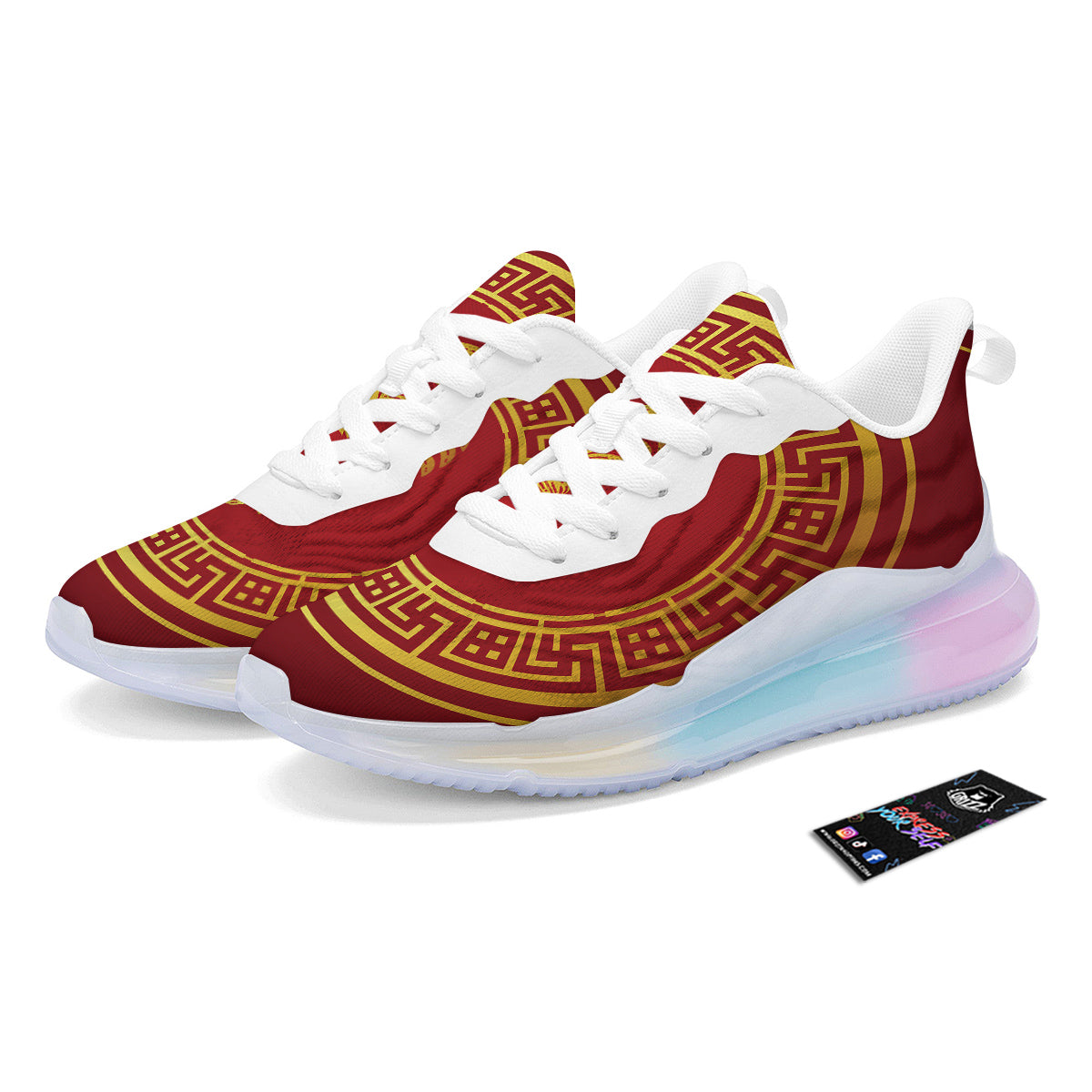 Chinese New Year Rooster Print Running Sneakers-grizzshop