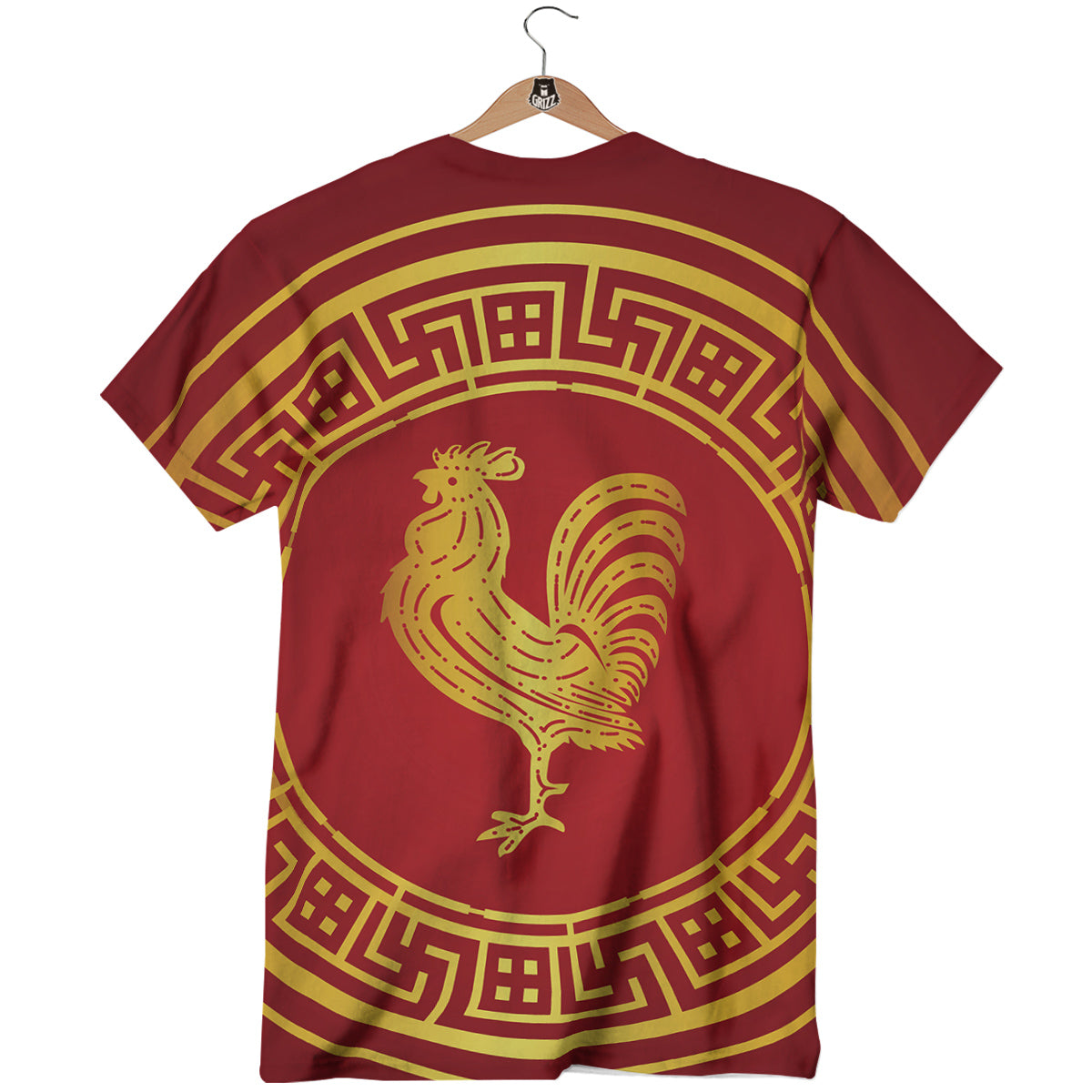 Chinese New Year Rooster Print T-Shirt-grizzshop