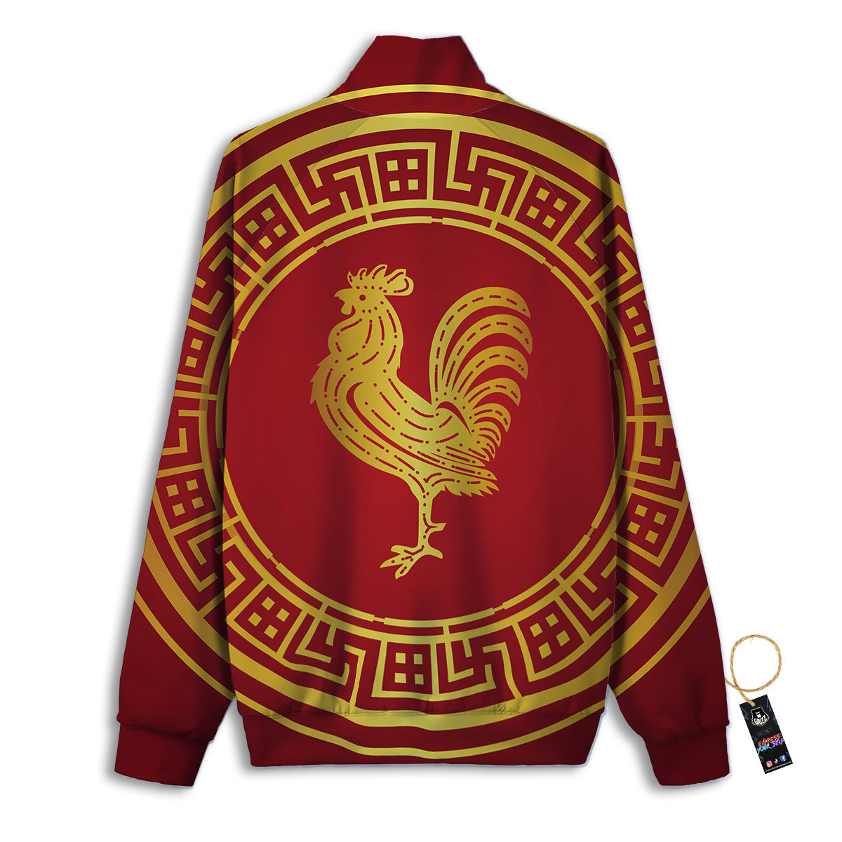 Chinese New Year Rooster Print Track Jacket-grizzshop