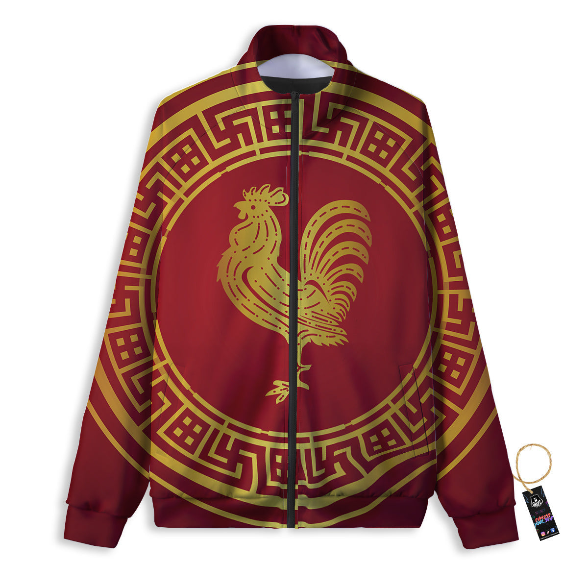Chinese New Year Rooster Print Track Jacket-grizzshop