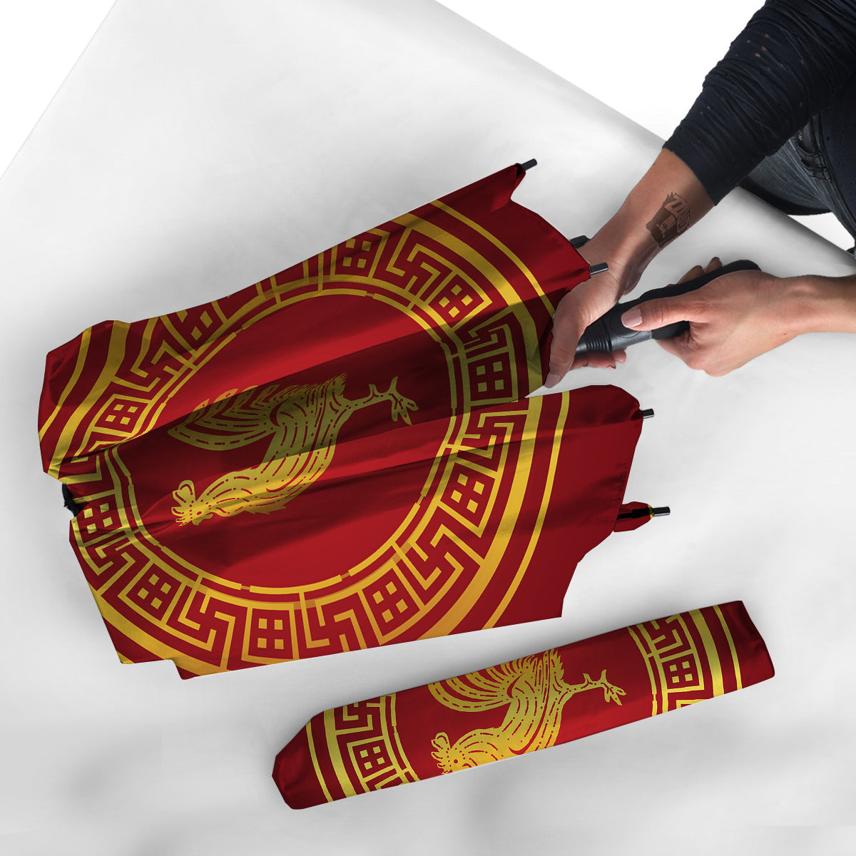 Chinese New Year Rooster Print Umbrella-grizzshop