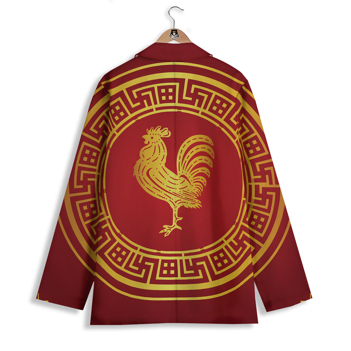 Chinese New Year Rooster Print Women's Blazer-grizzshop