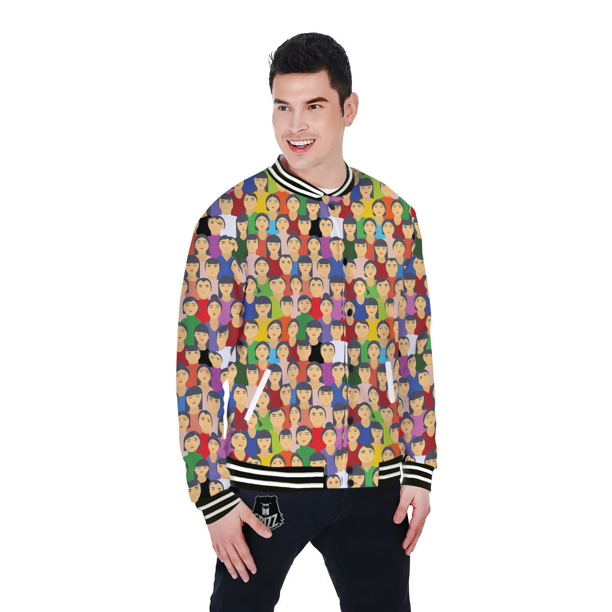 Chinese People Colorful Print Pattern Baseball Jacket – Grizzshopping chinese-people-colorful-print-pattern-baseball-jacket-grizzshopping