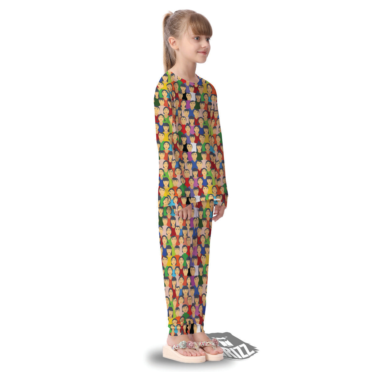 Chinese People Colorful Print Pattern Kid's Pajamas-grizzshop