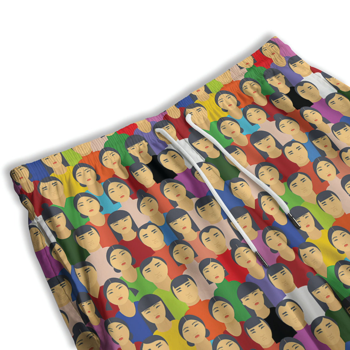 Chinese People Colorful Print Pattern Men's Athletic Shorts