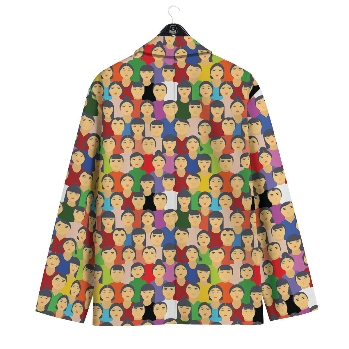 Chinese People Colorful Print Pattern Men's Sport Coat-grizzshop