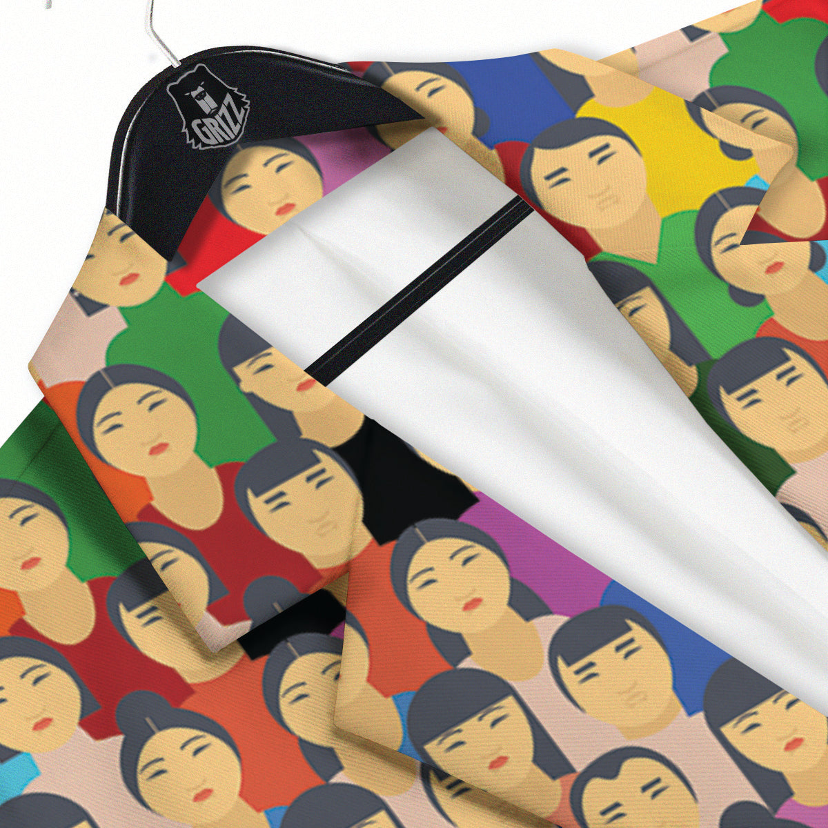 Chinese People Colorful Print Pattern Men's Sport Coat-grizzshop