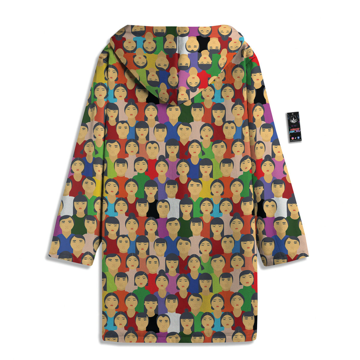 Chinese People Colorful Print Pattern Men's Windbreaker Jacket-grizzshop