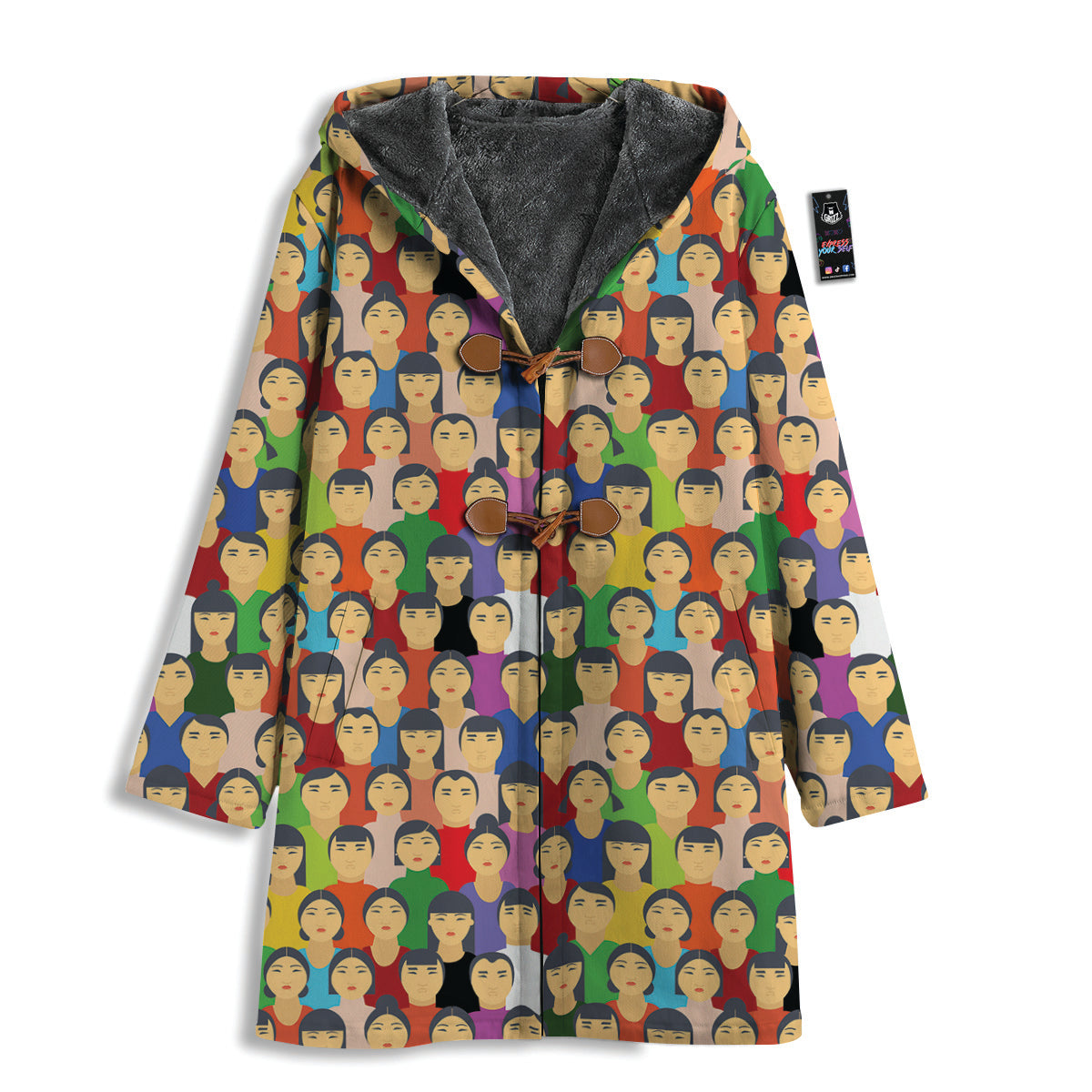 Chinese People Colorful Print Pattern Men's Windbreaker Jacket-grizzshop