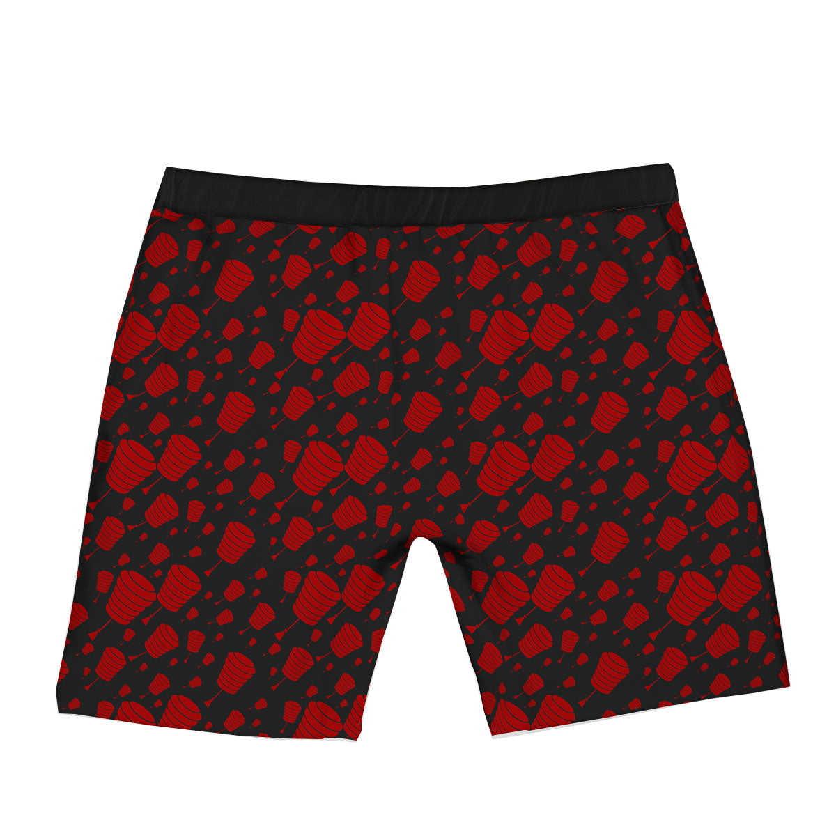 Chinese Red And Black Print Pattern Boxer Briefs-grizzshop