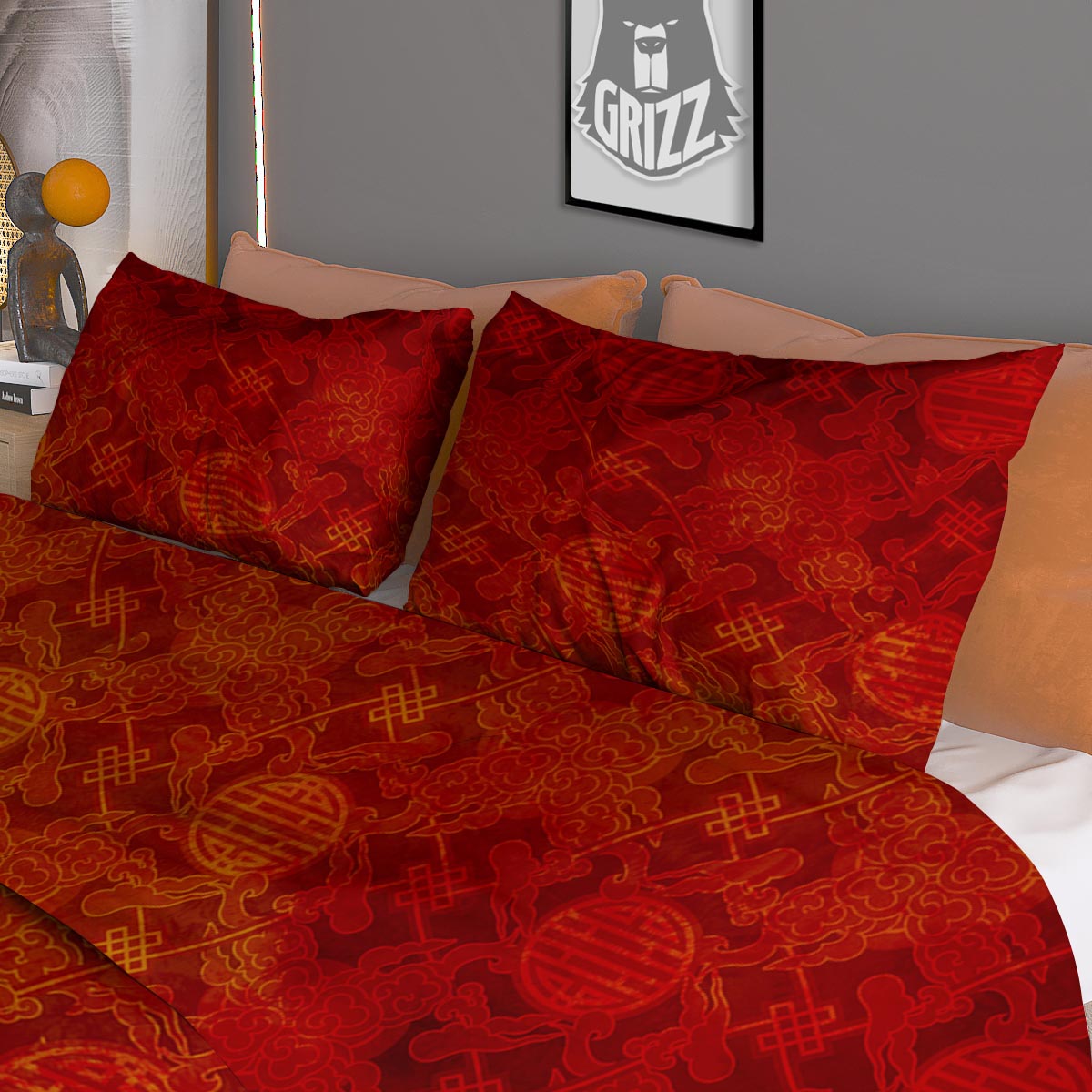 Celtic Trinity Knot White Symbol Print Duvet Cover Bedding Set
