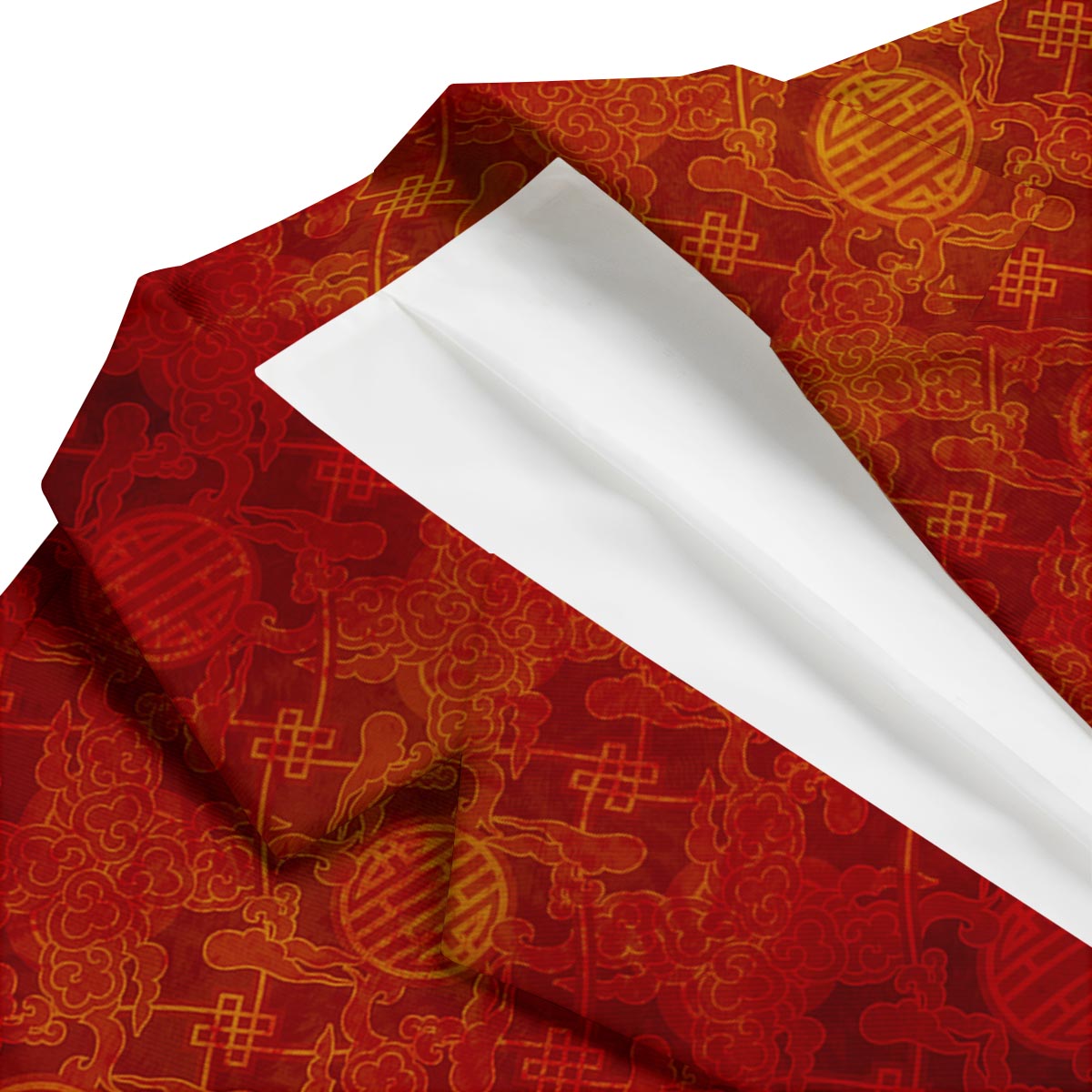 Chinese Red Print Pattern Men's Blazer-grizzshop