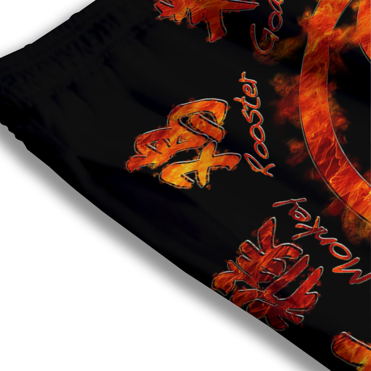 Chinese Zodiac Fire Yin Yang Print Mesh Shorts