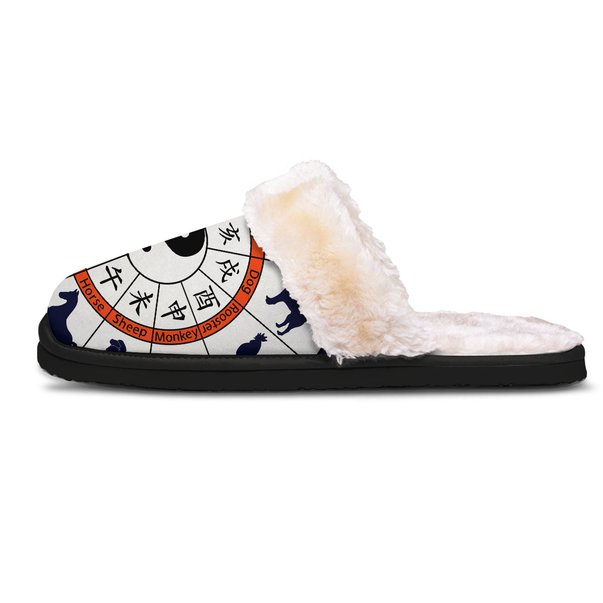 Chinese Zodiac Signs Yin Yang Print Slippers-grizzshop