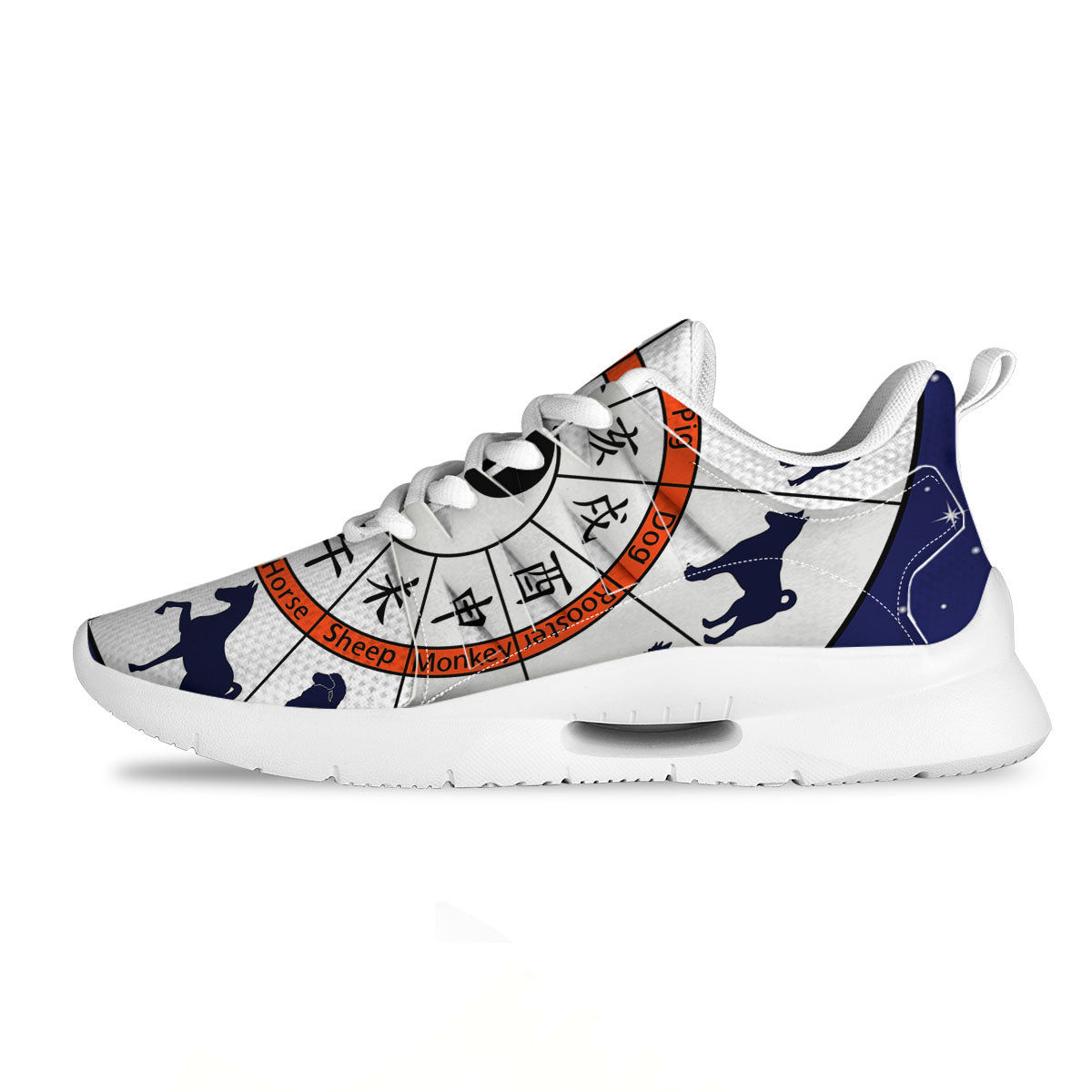 Chinese Zodiac Signs Yin Yang Print Tennis Shoes-grizzshop