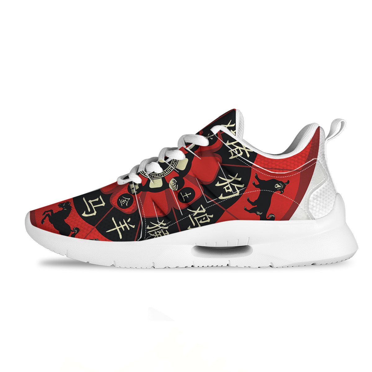 Chinese Zodiac Wheel Yin Yang Print Tennis Shoes-grizzshop