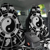 Chinese Zodiac White And Black Print Car Seat Covers-grizzshop