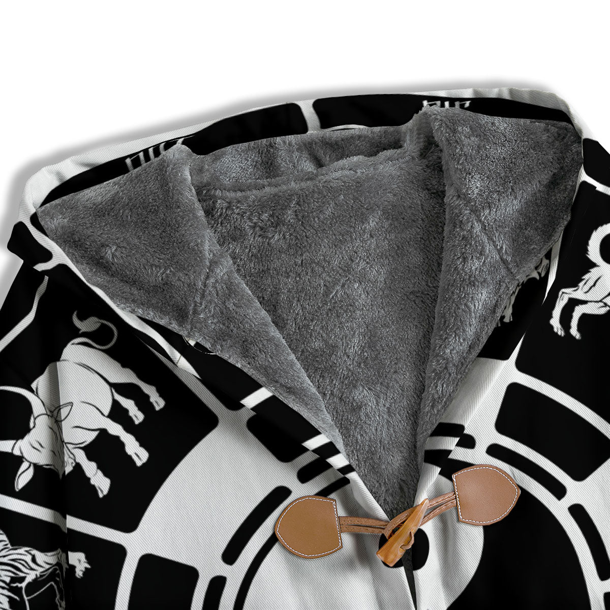 Chinese Zodiac White And Black Print Men's Windbreaker Jacket-grizzshop