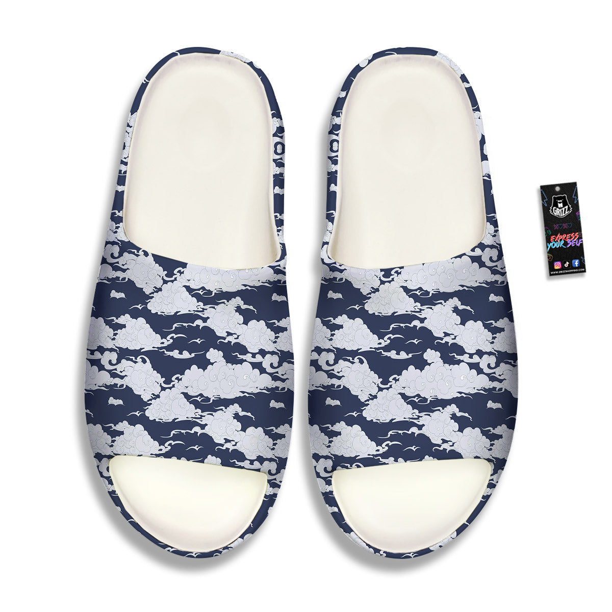 Chinese Cloud Print Pattern Sandals-grizzshop