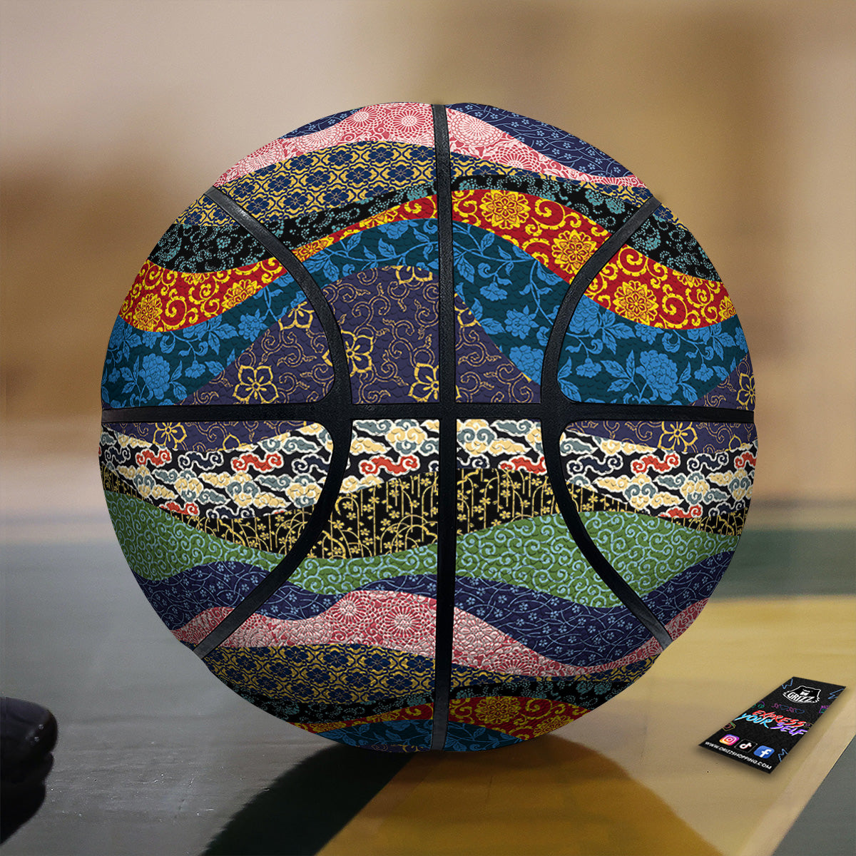 Chinese Fabric Art Print Pattern Basketball