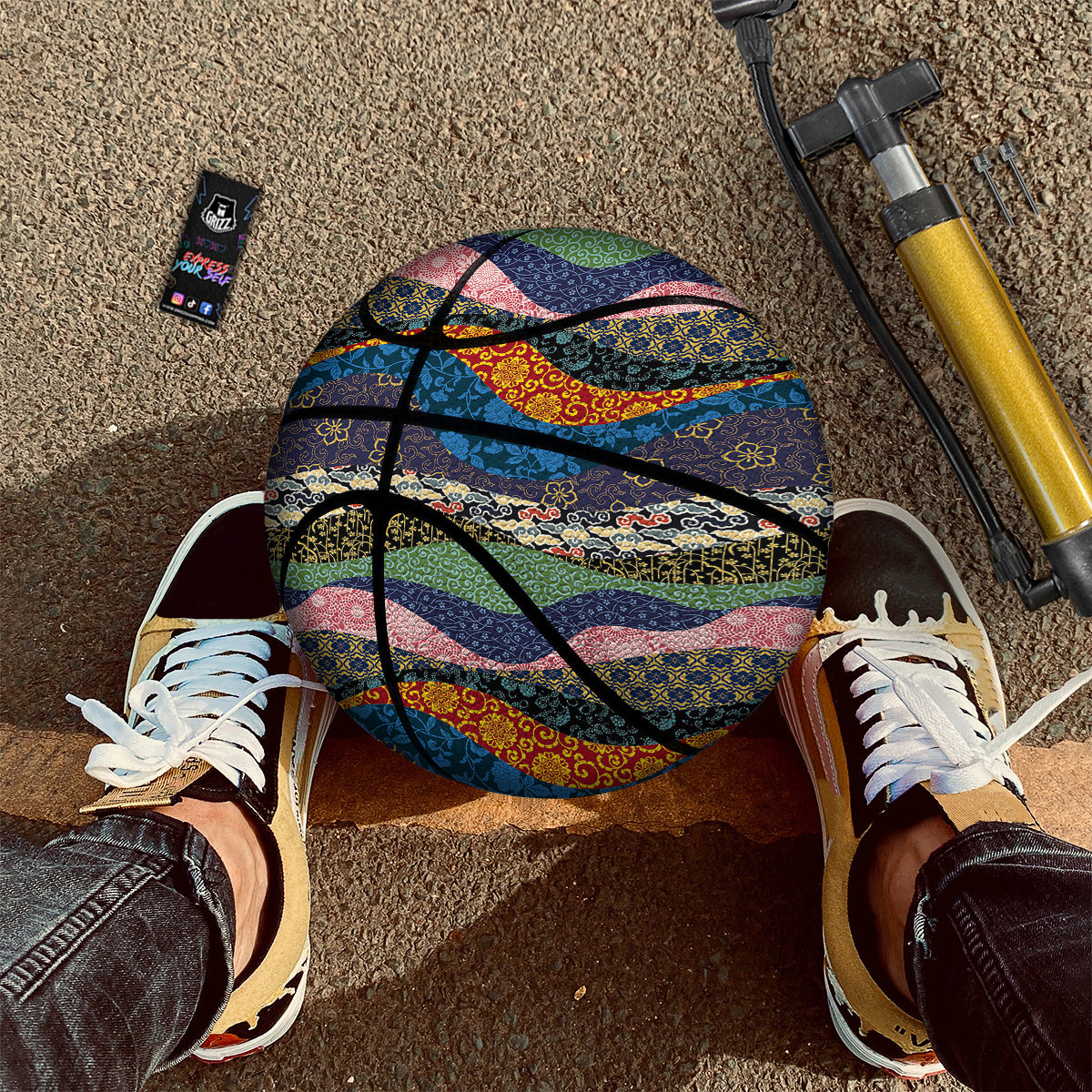 Chinese Fabric Art Print Pattern Basketball