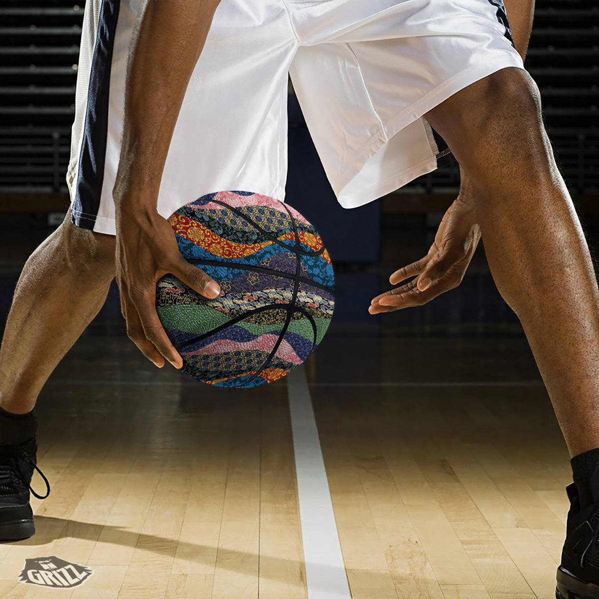 Chinese Fabric Art Print Pattern Basketball