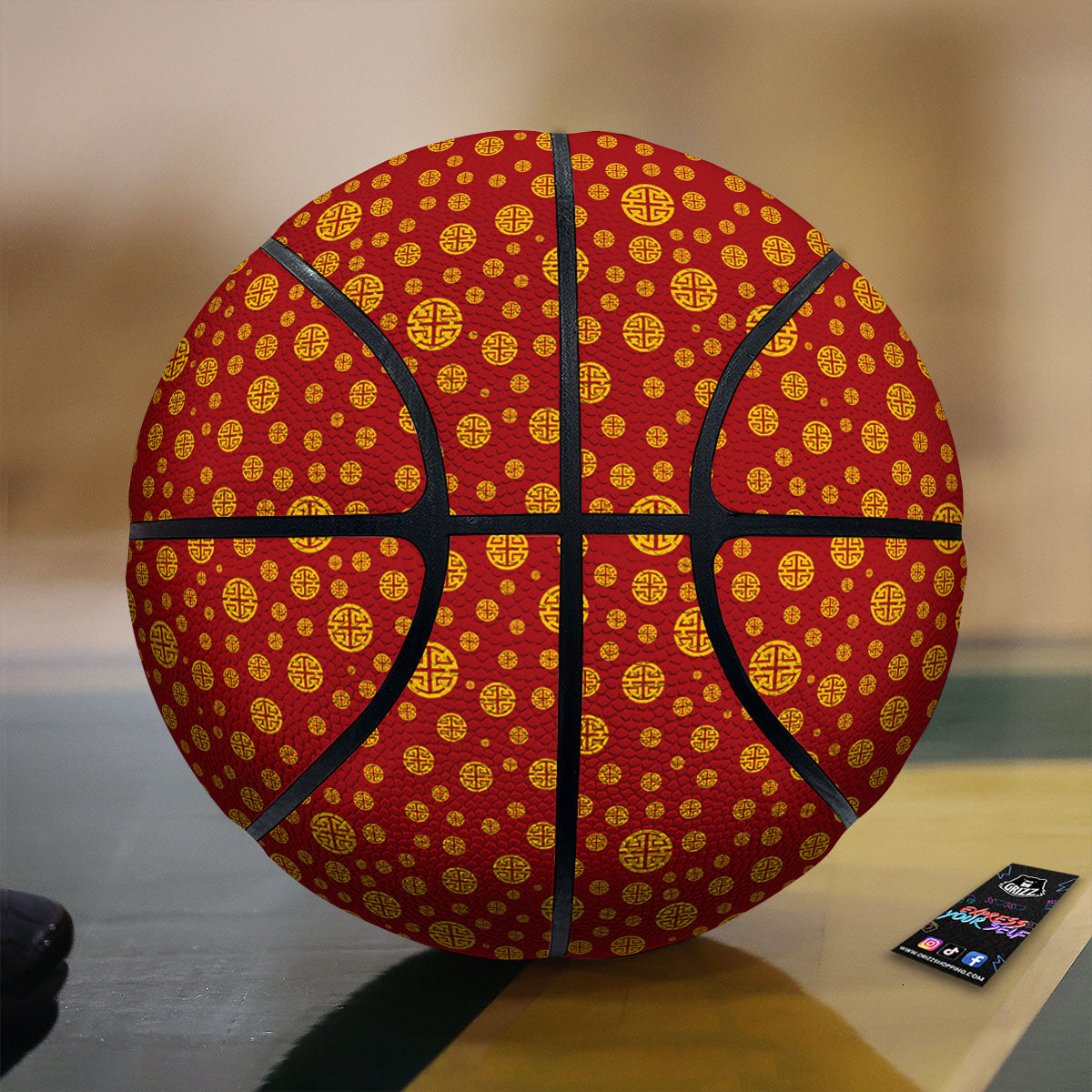 Chainmail Metal Print Pattern Basketball
