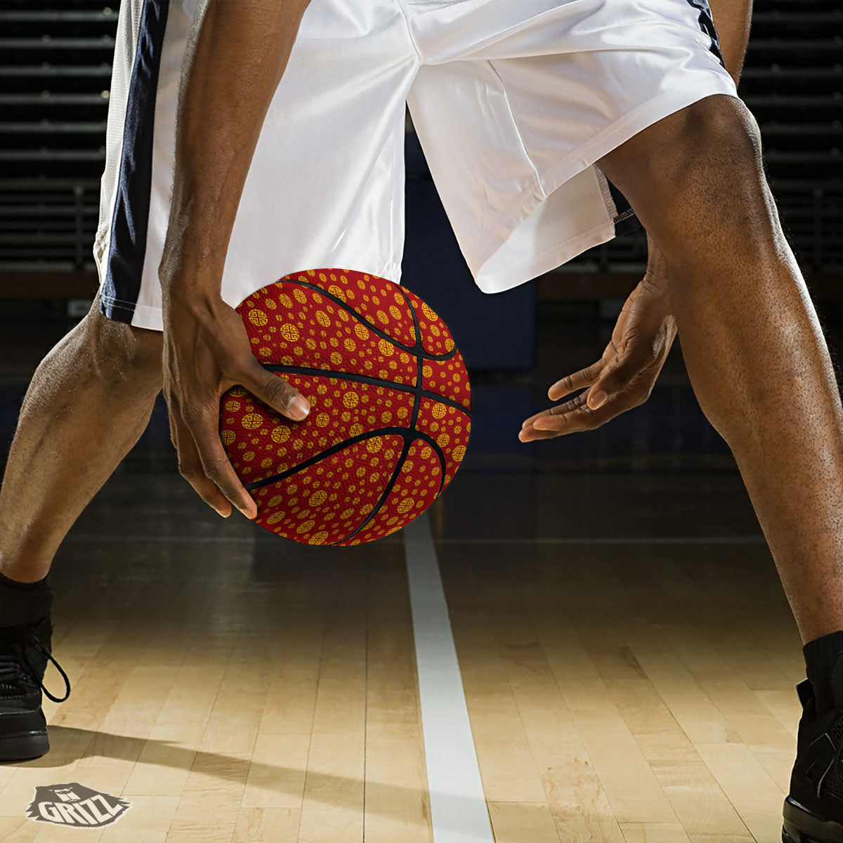 Chainmail Metal Print Pattern Basketball