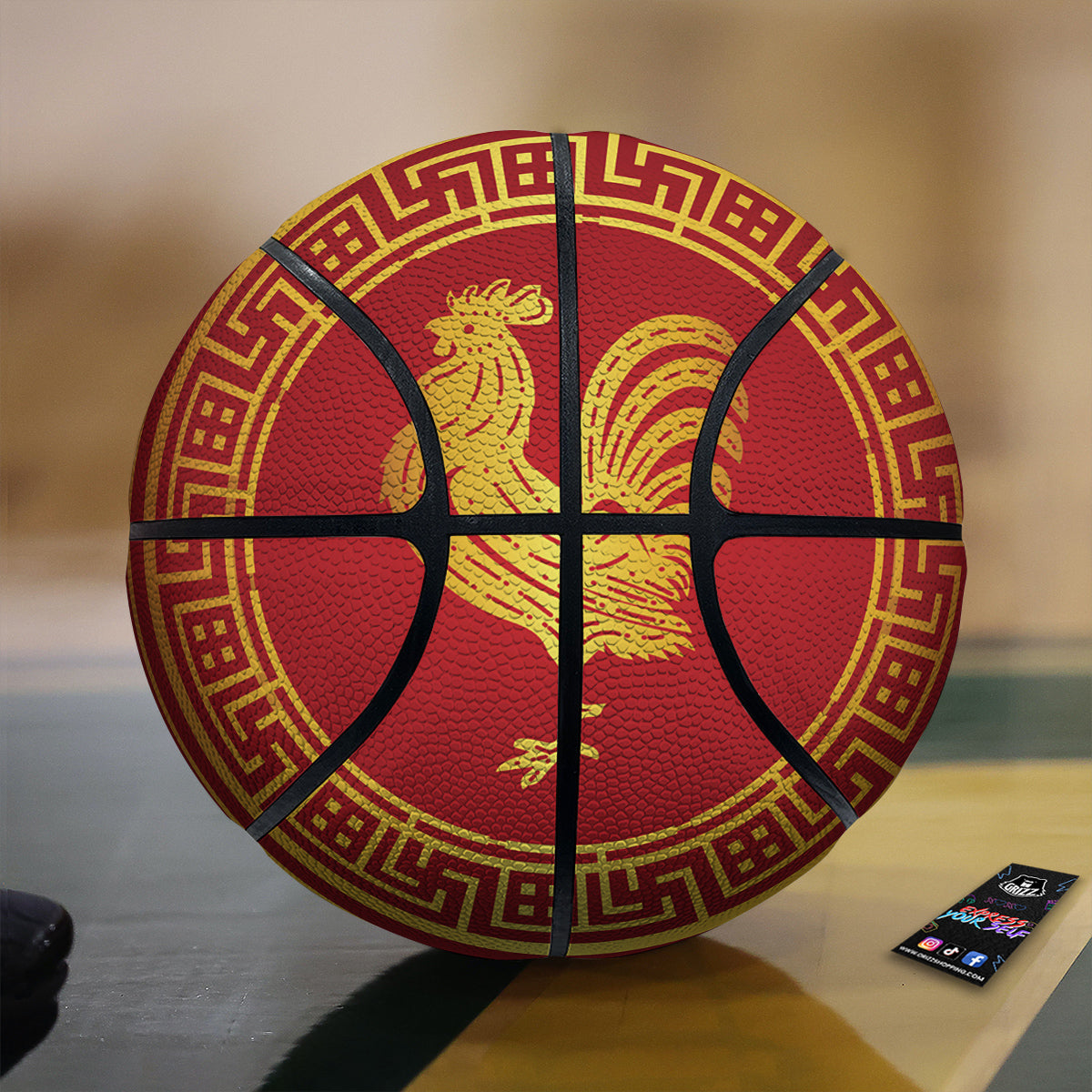 Chinese New Year Rooster Print Basketball