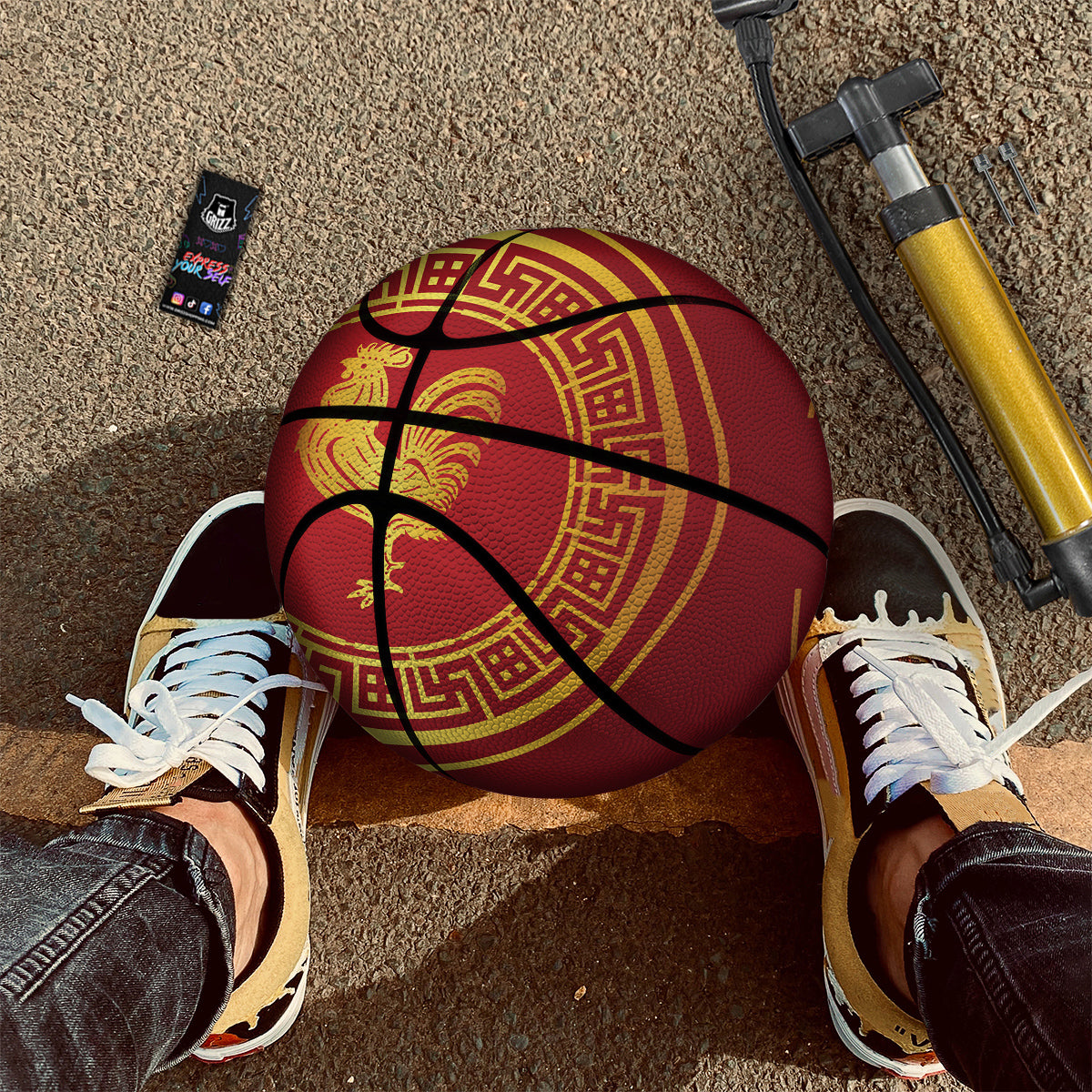 Chinese New Year Rooster Print Basketball