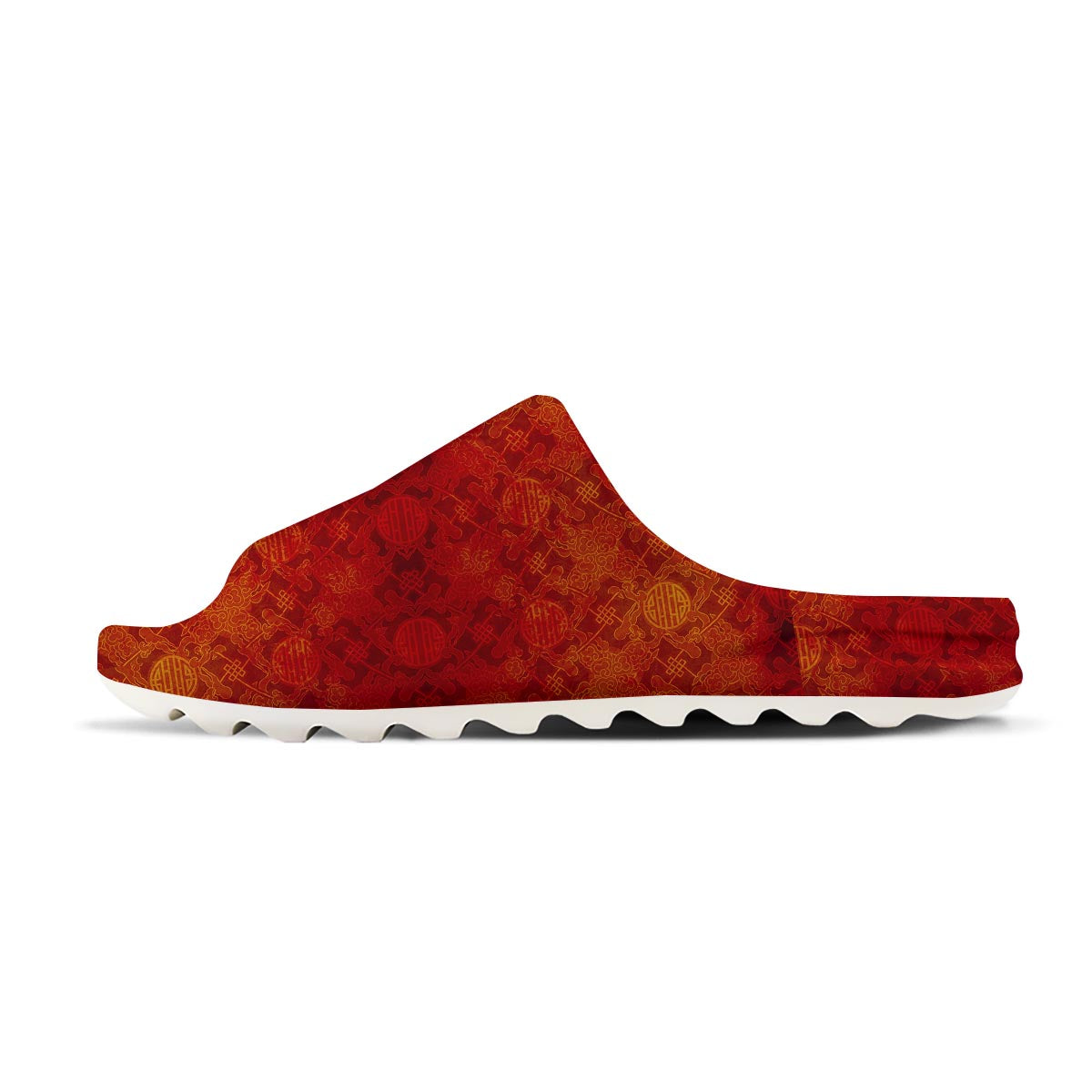 Chinese Red Print Pattern Sandals-grizzshop