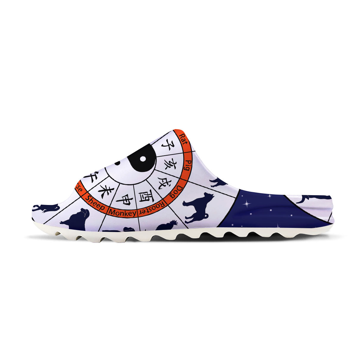 Chinese Zodiac Signs Yin Yang Print Sandals-grizzshop