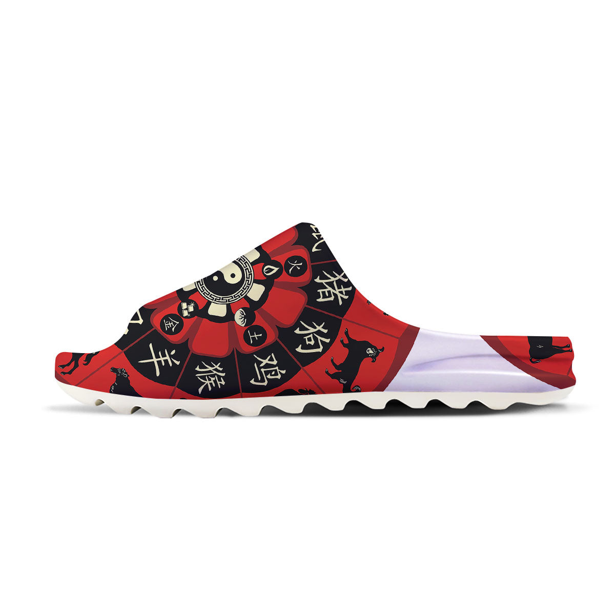 Chinese Zodiac Wheel Yin Yang Print Sandals-grizzshop