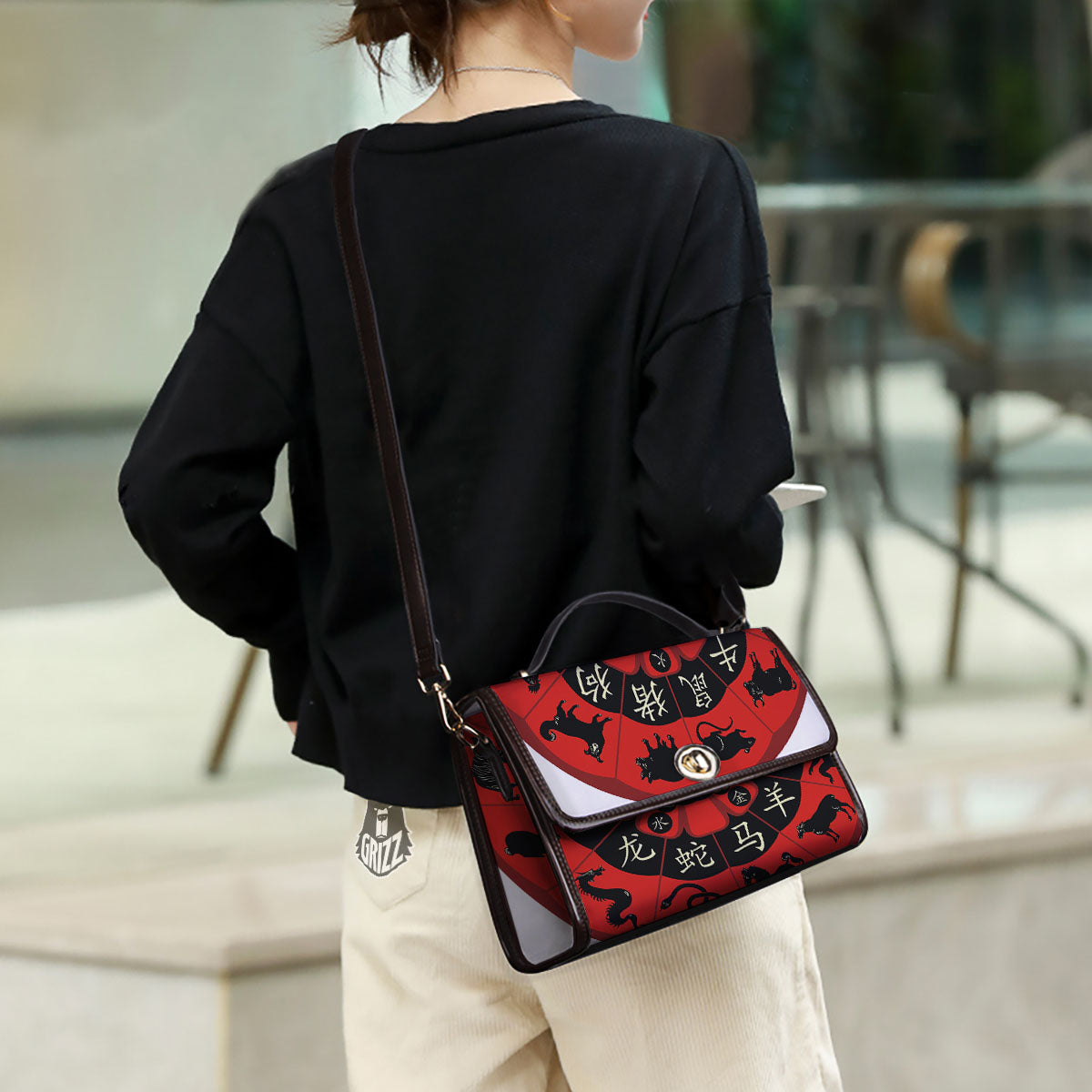 Chinese Zodiac Wheel Yin Yang Print Women's Satchel Bag
