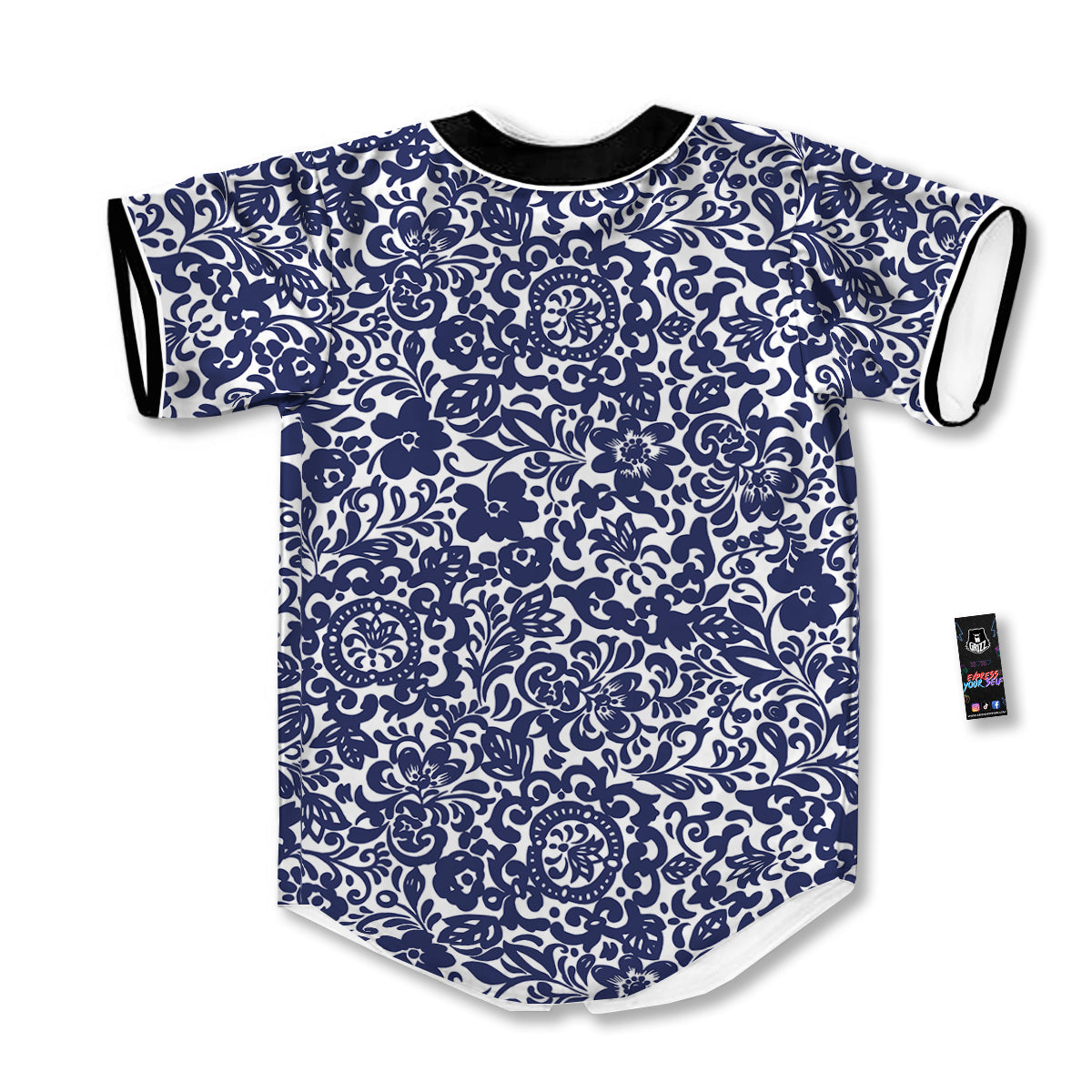 Chintz Floral Print Pattern Baseball Jersey-grizzshop