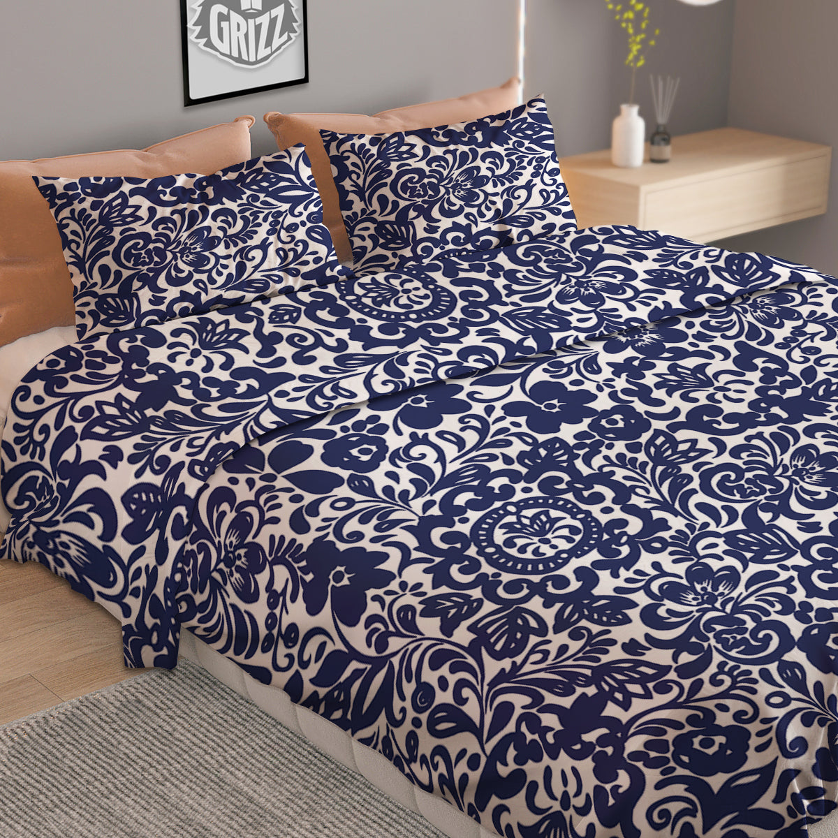 Chintz Floral Print Pattern Duvet Cover Bedding Set