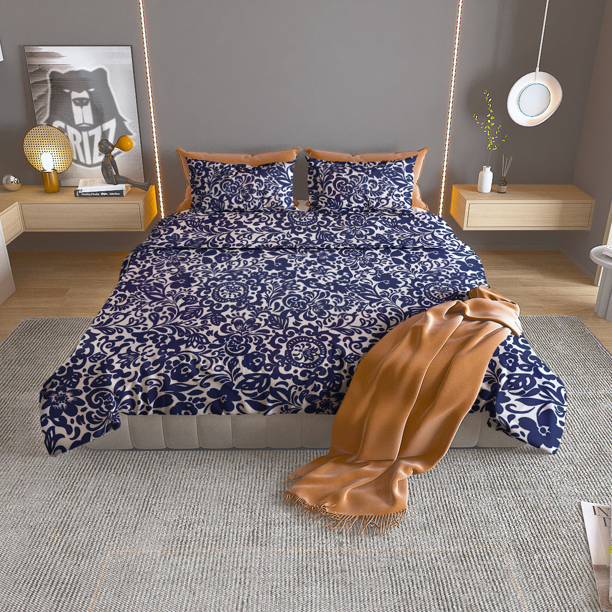 Chintz Floral Print Pattern Duvet Cover Bedding Set