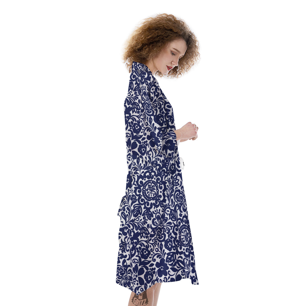 Chintz Floral Print Pattern Kimono-grizzshop