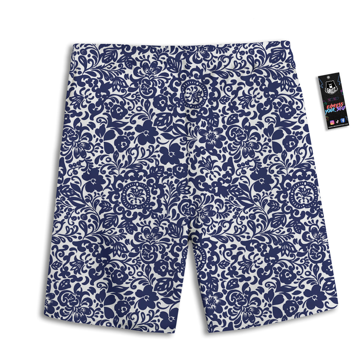 Chintz Floral Print Pattern Men's Athletic Shorts