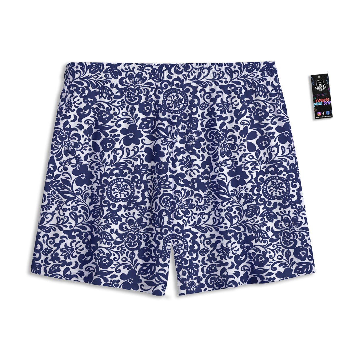 Flower Glitch Daisy Print Mesh Shorts