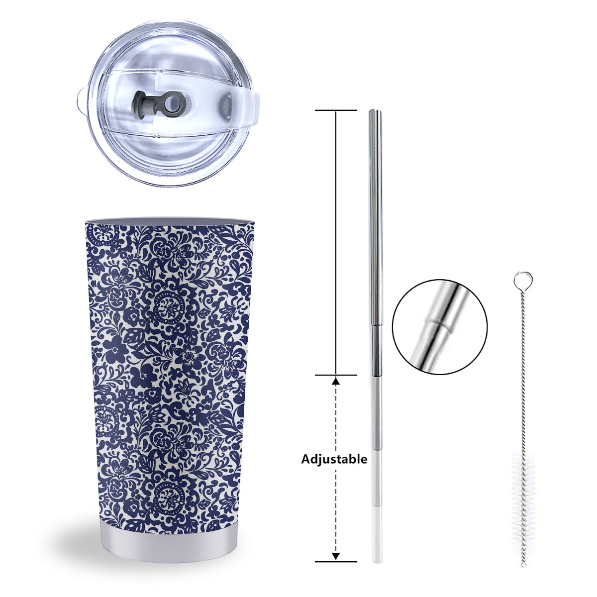 Chintz Floral Print Pattern Tumbler-grizzshop