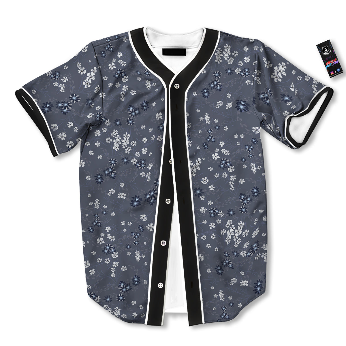 Chintz Floral Vintage Print Pattern Baseball Jersey-grizzshop