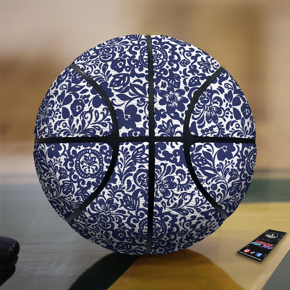 Chintz Floral Print Pattern Basketball