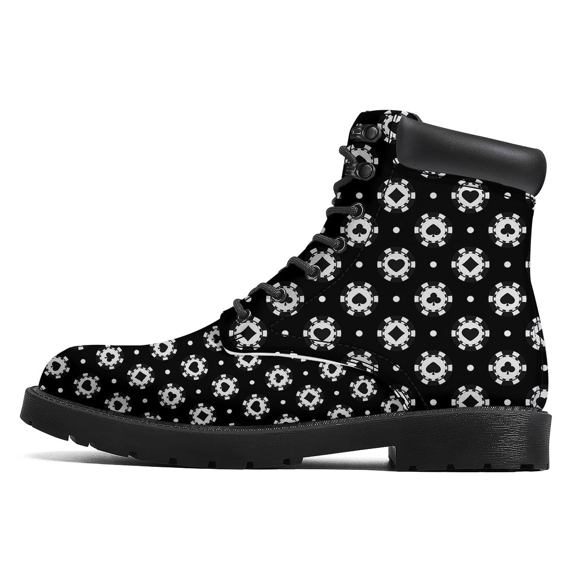 Chip And Casino Print Pattern Boots-grizzshop