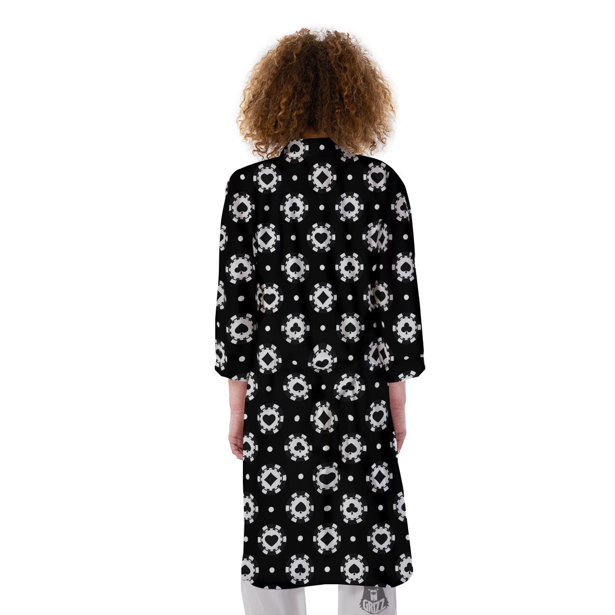 Chip And Casino Print Pattern Kimono-grizzshop
